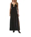 Aje Moonbow Velvet Maxi Dress In Black In Black