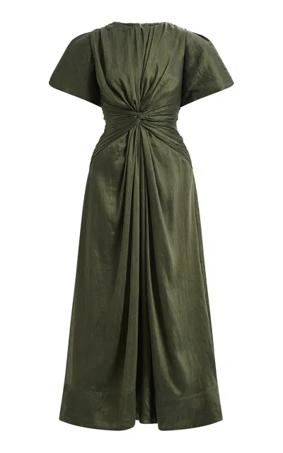 Aje Movement Knotted Midi Dress - In Green