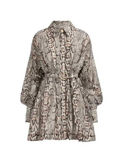 Aje Murphie Snake-print Mini Dress In Multi