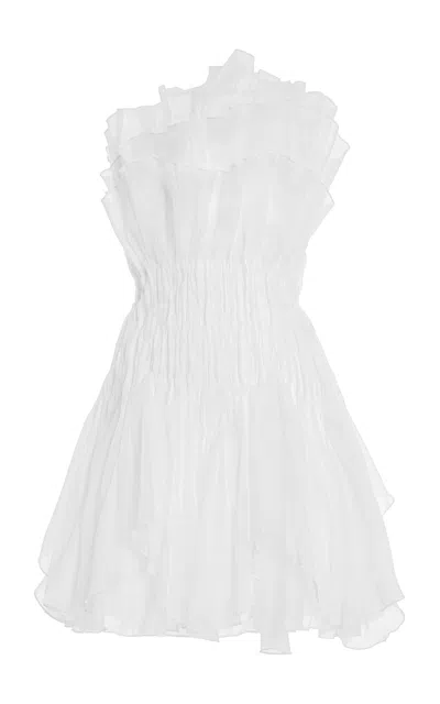 Aje Nisha One-shoulder Organza Mini Dress In White