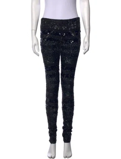 Pre-owned Aje Nylon Skinny Leg Pants In Black