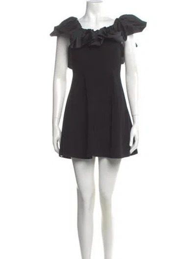 Pre-owned Aje Off-the-shoulder Mini Dress In Black