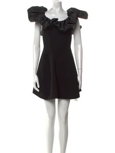 Pre-owned Aje Off-the-shoulder Mini Dress In Black