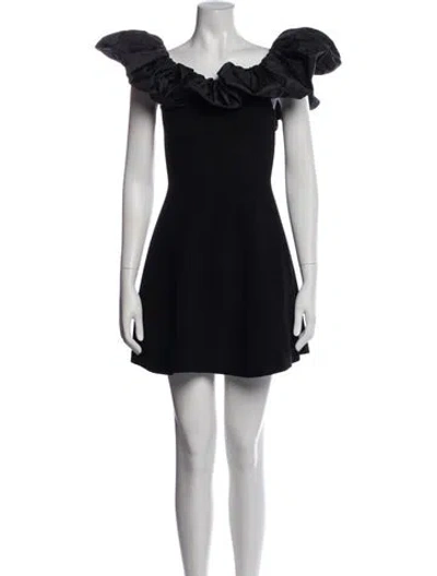 Pre-owned Aje Off-the-shoulder Mini Dress In Black