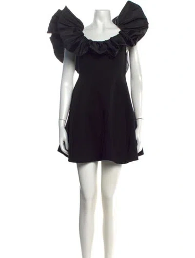 Pre-owned Aje Off-the-shoulder Mini Dress In Black