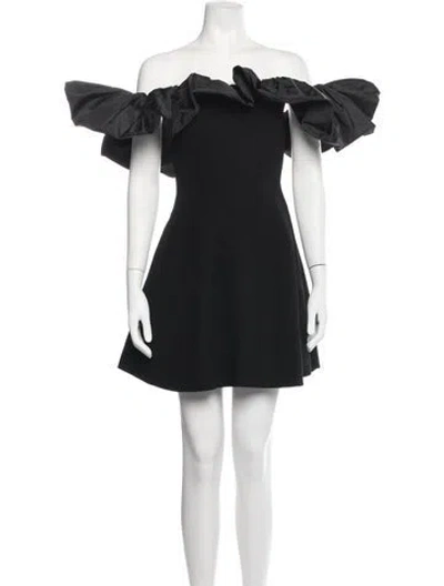 Pre-owned Aje Off-the-shoulder Mini Dress In Black
