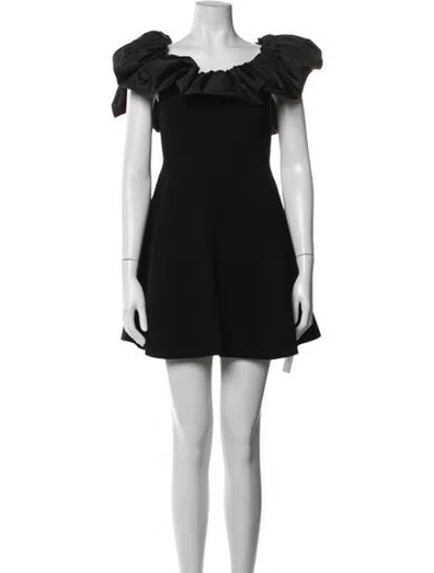 Pre-owned Aje Off-the-shoulder Mini Dress In Black