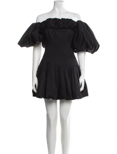 Pre-owned Aje Off-the-shoulder Mini Dress In Gray