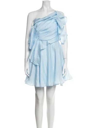 Pre-owned Aje One-shoulder Mini Dress W/ Tags In Blue