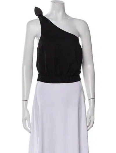 Pre-owned Aje One-shoulder Sleeveless Crop Top W/ Tags In Black