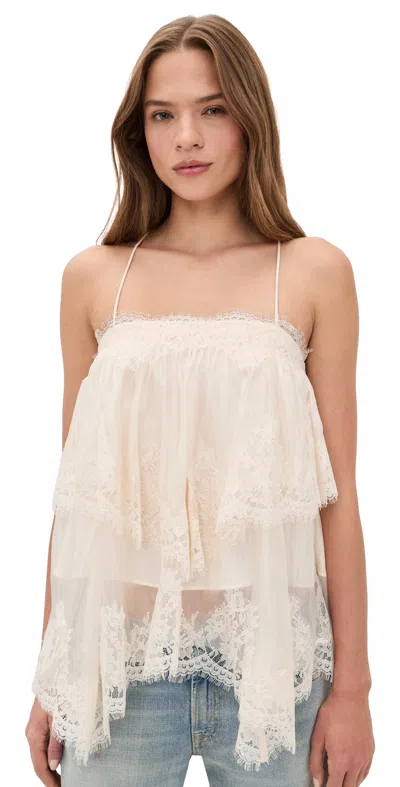 Aje Ophelia Lace Cami Pastel Yellow