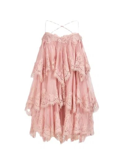 Aje Ophelia Lace Mini Dress In Pink