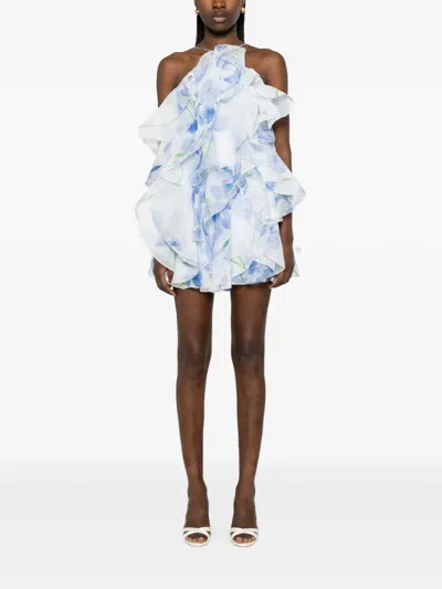 Aje Pandorea Layered Floral Mini Dress In Brown