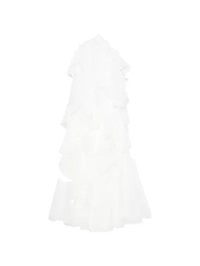 Aje Pandorea Layered Ruffled Maxi Dress In White