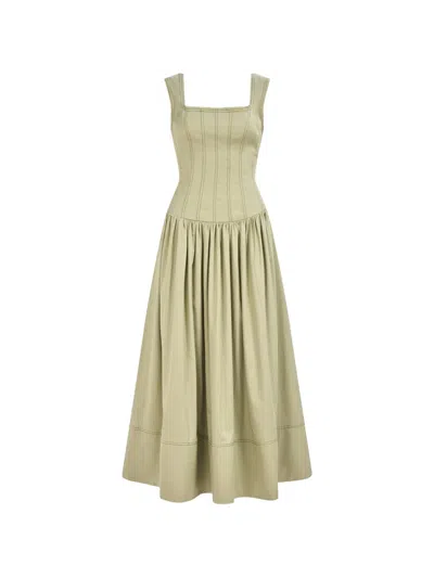 Aje Parallel Midi Dress In Green