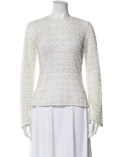 Pre-owned Aje Patterned Crew Neck Top In Neutral