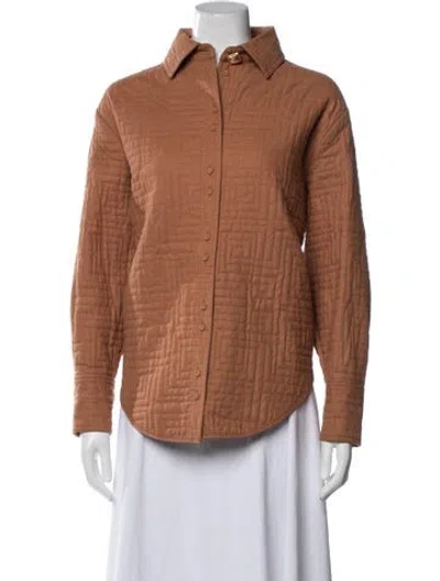 Pre-owned Aje Patterned Jacket In Brown