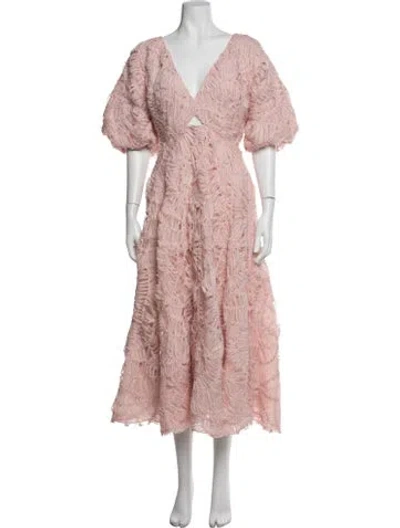 Pre-owned Aje Patterned Midi Length Dress W/ Tags In Pink