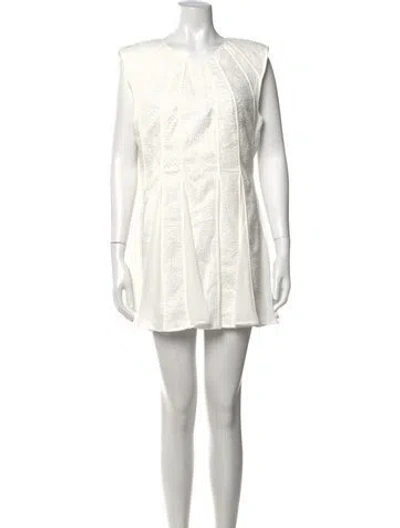 Pre-owned Aje Patterned Mini Dress In White