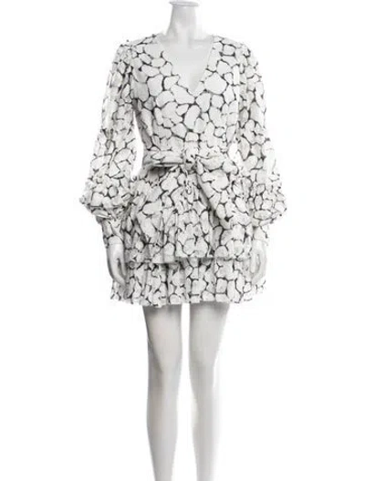 Pre-owned Aje Patterned Mini Dress In White