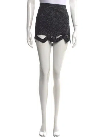 Pre-owned Aje Patterned Mini Skirt In Black