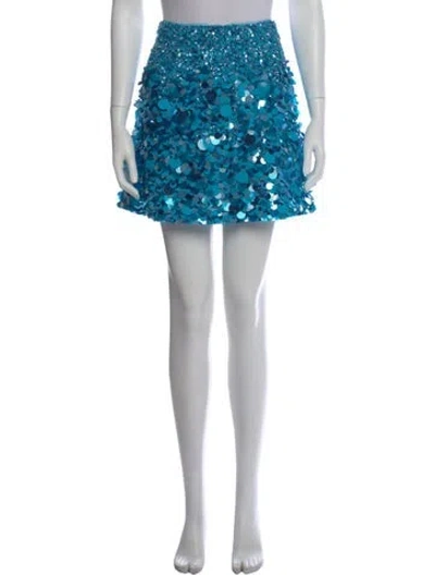 Pre-owned Aje Patterned Mini Skirt In Blue