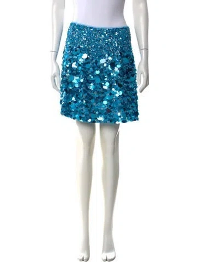 Pre-owned Aje Patterned Mini Skirt In Blue