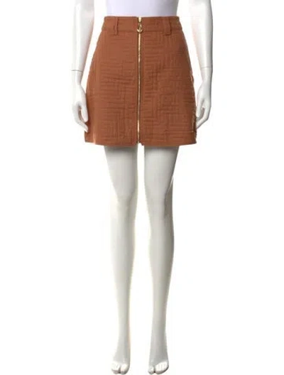 Pre-owned Aje Patterned Mini Skirt In Brown