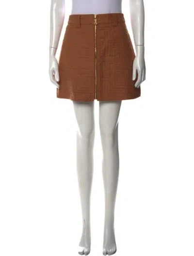 Pre-owned Aje Patterned Mini Skirt W/ Tags In Brown