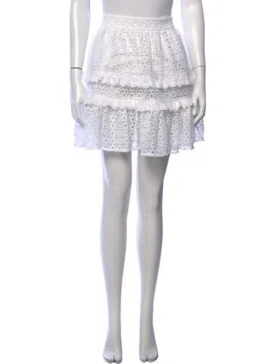 Pre-owned Aje Patterned Mini Skirt In White