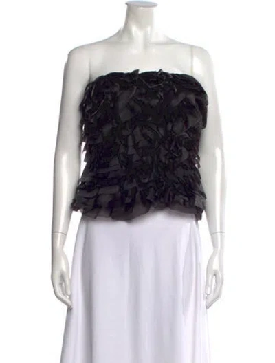 Pre-owned Aje Patterned Strapless Top W/ Tags In Black
