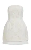 Aje Perilla Embroidered Linen-blend Mini Dress In White