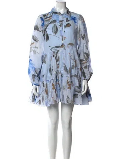 Pre-owned Aje Plaid Print Mini Dress In Blue
