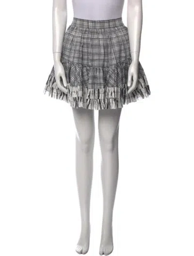 Pre-owned Aje Plaid Print Mini Skirt In Gray