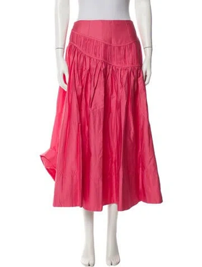 Pre-owned Aje Pleated Accents Midi Length Skirt In Pink