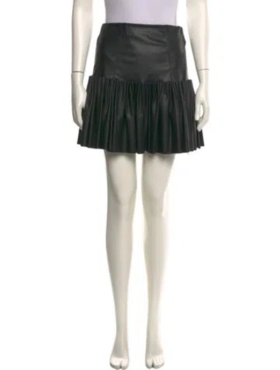 Pre-owned Aje Pleated Accents Mini Skirt In Black