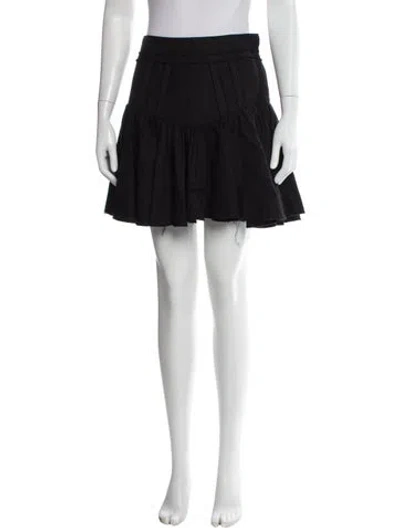 Pre-owned Aje Pleated Accents Mini Skirt In Black
