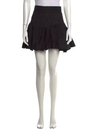 Pre-owned Aje Pleated Accents Mini Skirt In Black