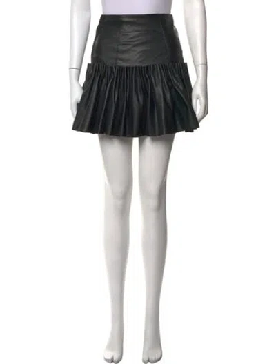Pre-owned Aje Pleated Accents Mini Skirt In Black