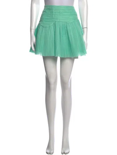 Pre-owned Aje Pleated Accents Mini Skirt In Green