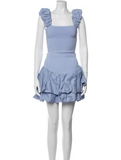 Pre-owned Aje Pleated Accents Skirt Set In Blue