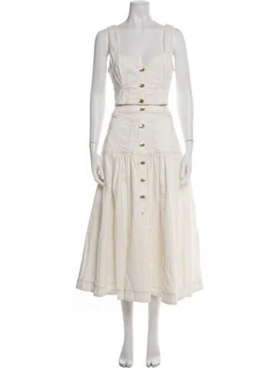 Pre-owned Aje Pleated Accents Skirt Set In Neutral