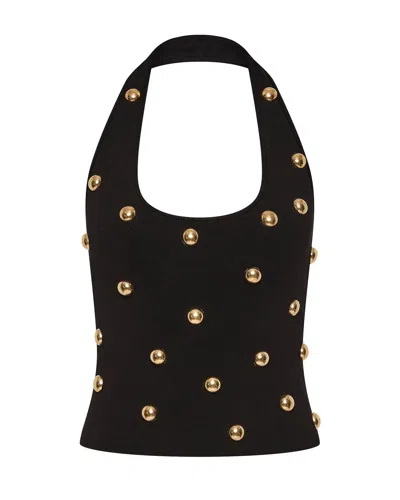 Aje Pre-order | Leah Knit Halter Top In Black