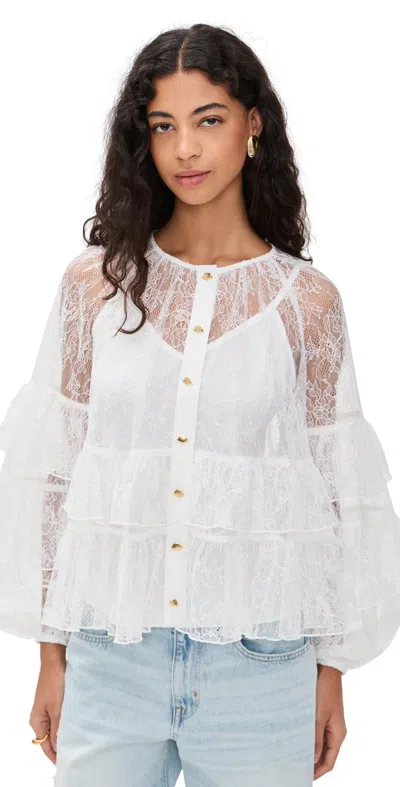 Aje Primrose Blouse Ivory