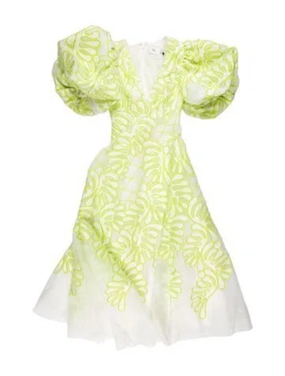 Pre-owned Aje Printed Long Dress In Green