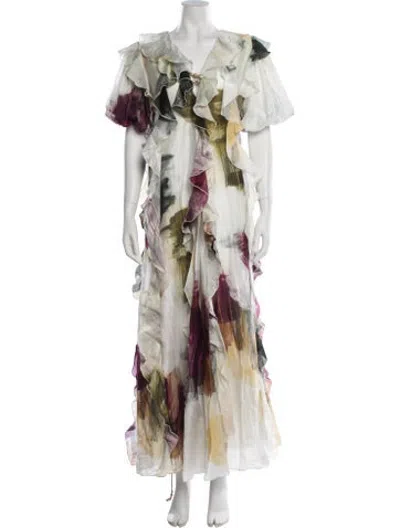 Pre-owned Aje Printed Long Dress W/ Tags In Multicolor