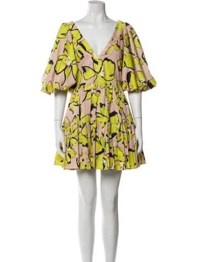 Pre-owned Aje Printed Mini Dress In Green