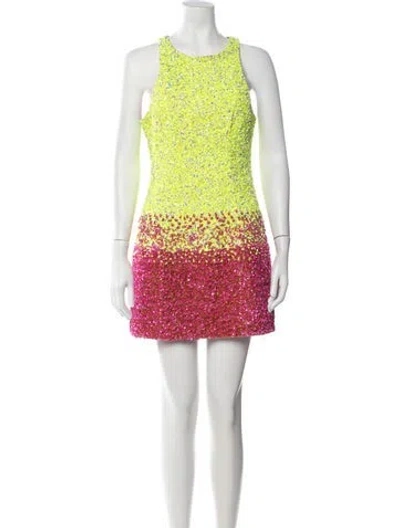 Pre-owned Aje Printed Mini Dress In Green