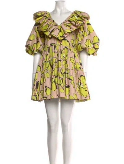 Pre-owned Aje Printed Mini Dress In Neutral