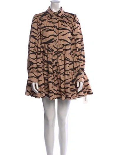Pre-owned Aje Printed Mini Dress In Neutral